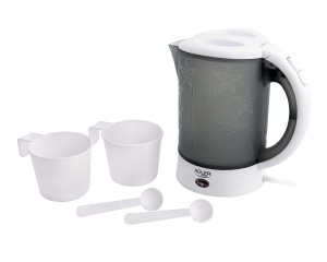 Fierbator de calatorie din silicon ADLER 0,6 L, maner rabatabil, putere 750 W, alb - Img 2