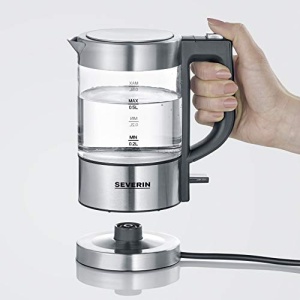 Fierbator de sticla SEVERIN Mini 0,5 L, puternic si compact in design de inalta calitate, ceainic electric cu filtru de calcar, otel inoxidabil/negru, WK 3472 - Img 7