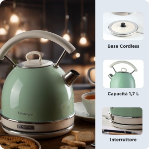Fierbator electric Ariete Vintage 2877, 1.7L, 2000W, Verde - Img 3
