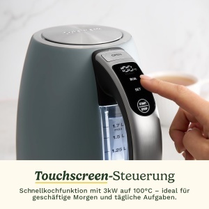 Fierbator electric Cuisinart SmartElite 1,7 L 3 kW Denim cu control temperatura - Img 4