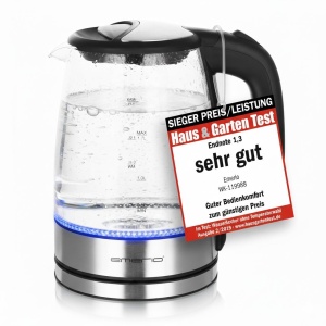 Fierbator electric Emerio WK-119988, 1.7 litri, 2200 W, LED albastru