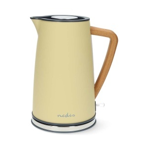 Fierbator electric Nedis 1.7L 2200W galben cu baza rotativa 360 - Img 1
