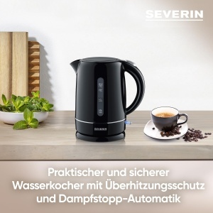 Fierbator electric Severin WK 4322, 1.7 L, 2200 W, filtru anticalcar, negru - Img 3
