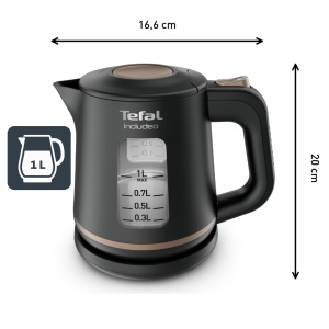 Fierbator electric Tefal KI5338 Includeo 1L 2400W Anti-alunecare Indicator nivel apa - Img 2