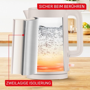 Fierbator electric Tefal KO140BE0, 1.5 litri, culoare gri, cu izolatie dubla - Img 3