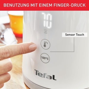 Fierbator electric Tefal KO6931, 1.5 L, 1800 W, alb, afisaj digital, 5 trepte temperatura - Img 5