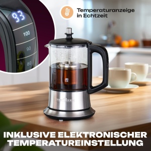 Fierbator si infuzor ceai ProfiCook PC-TK 1165, 0.5L, 1100W, sticla si otel inoxidabil, BPA-free - Img 2