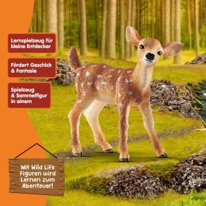 Figurina animale Schleich WILD Life Vitel alb cu pete 5 x 2 x 5 cm - Img 6