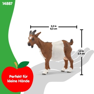 Figurina Capra Schleich Farm World 14887, 7 x 9 x 3 cm, Culoare Alb-Brown - Img 5