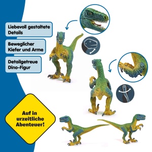 Figurina Dinosaur Schleich Velociraptor 14585, 18 x 6 x 10 cm, Detalii Realiste - Img 3