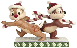 Figurina Disney Tradition Candy Cane Caper Chip N Dale, Sculptata Manual, Artizanala - Img 2