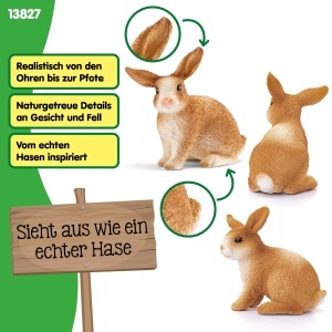 Figurina Iepure Schleich Farm World 13827, 4 x 3 x 4 cm, Culoare Maro - Img 3