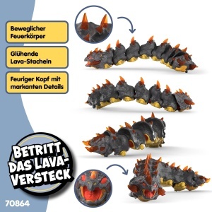 Figurina Lavawurm Schleich ELDRADOR 70864, 25 x 4 x 5 cm, Detalii Realiste - Img 3