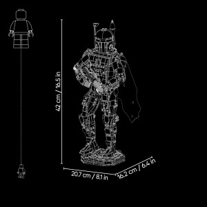 Figurina LEGO Star Wars Boba Fett 75455 - cu Helm, Blaster si Detalii Autentice - Img 7