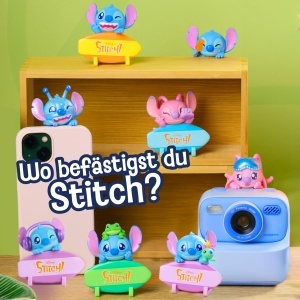 Figurina Mini Disney Stitch Attachmeez 5 cm cu Display Surfbrett, Just Play - Img 2