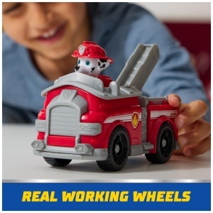 Figurina PAW Patrol Marshall cu Vehicul de Pompieri 7 cm Plastic Reciclat - Img 7