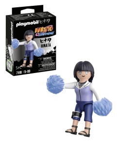 Figurina PLAYMOBIL Naruto 71110 Hinata, costum alb-lila, pantaloni albastri, accesorii incluse