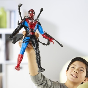 Figurina Spider-Man Venomizat Marvel, 27 cm, cu 6 accesorii, negru - Img 3