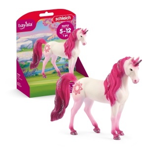Figurina Unicorn Mandala Schleich BAYALA 14x3x11 cm, Detalii Argintii, Mane Fucsia