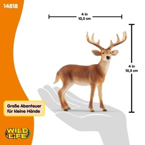 Figurina WILD Life Schleich - Weiwedelhirsch, 11 x 5 x 10 cm, Detalii Realiste - Img 4