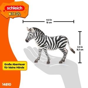 Figurina Zebra Schleich WILD Life 14810, 3 x 12 x 9 cm, Detaliata, Educationala - Img 5