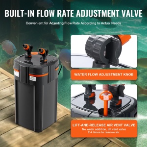 Filtru de acvariu VEVOR 528 GPH, filtru de canistra in 5 trepte 757,1 L, filtru de acvariu intern extrem de silentios cu protectie UV, filtru de putere submersibil cu functii multiple pentru acvarii, 20 W - Img 4