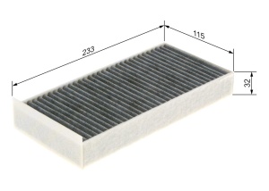 Filtru de habitaclu Bosch R5582 cu carbon activ, 233mm x 114.5mm x 32mm - Img 5