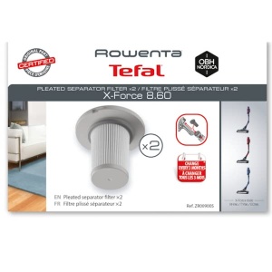 Filtru EPA Rowenta ZR009005 pentru aspirator X-Force Flex 8.60, eficienta 99.99, albgri, set 2 bucati - Img 4