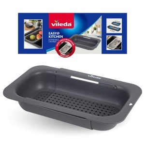 Filtru Vileda pentru chiuveta extensibil 34-48cm - Filtru practic pentru chiuveta - Reglabil pentru chiuvete de diferite dimensiuni - Filtru de chiuve - Img 1