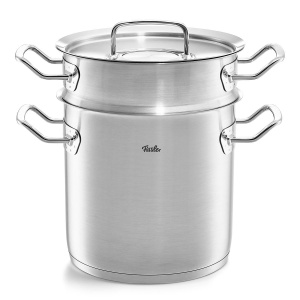 Fissler Original-Profi Collection Oala Multistar/Otel Inoxidabil (O 20 cm, 6 L) Oala inalta de sparanghel cu capac, Insertie strecuratoare pentru abur si gatit sparanghel - Inductie - Img 3