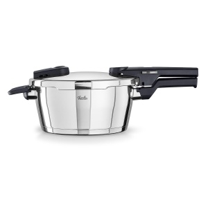 Fissler Vitaquick/Oala sub presiune (3,5 L, O 22 cm) Oala sub presiune din otel inoxidabil, 2 niveluri de gatit, Fabricat in Germania - Inductie