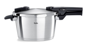 Fissler Vitaquick Premium/Oala sub presiune (4,5 L, O 22 cm) Oala sub presiune din otel inoxidabil, 2 niveluri de gatit, fabricat in Germania - Inductie