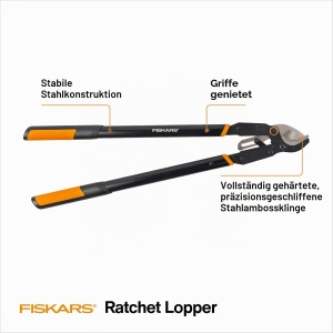 Foarfeca cu anvil Fiskars Ratchet Drive 81,3 cm, capacitate taiere 5,1 cm - Img 5
