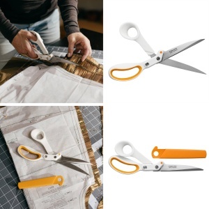 Foarfeca de croitorie Fiskars Amplify RazorEdge, 25 cm, otel inoxidabil, alborange - Img 2