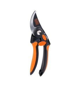 Foarfeca de gradina BLACKDECKER Bypass lame din otel maner ergonomic negruportocaliu