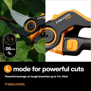 Foarfeca de gradina Fiskars X-series P981, 2-in-1, pentru crengi subtiri si groase, negruportocalie - Img 4