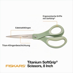 Foarfeca Fiskars SoftGrip Titan, 20,3 cm, 3 culori, pentru birou si craft - Img 2