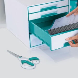 Foarfeca Leitz WOW Titan, pentru dreptaci si stangaci, ergonomica, culoare eisblau, 205 mm - Img 8