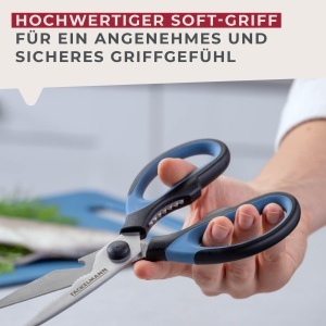 Foarfeca multifunctionala Fackelmann Softgriff 21 cm, inox, albastra - Img 3