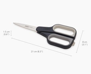 Foarfeca multifunctionala Joseph Joseph PlusCut lame din otel inoxidabil japonez cutter integrat Graphite - Img 5