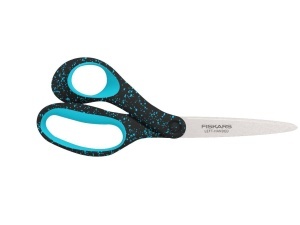 Foarfeca pentru tineri Fiskars 20 cm, design ergonomic, stanga, negruroz