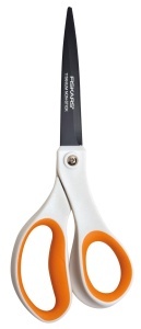 Foarfeca universala Fiskars 21 cm, titan, inox, manere plastic, alborange
