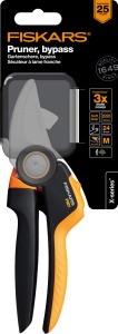 Foarfece de taiere Fiskars Bypass M, seria X PowerGear, P921, cu maner de rulare, pentru ramuri si crengute proaspete, acoperite antiaderente, lame din otel inoxidabil, lungime: 20,1 cm, negru/portocaliu, 1057173 - Img 8