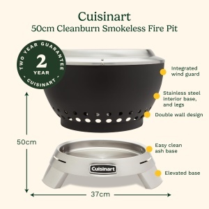 Focar portabil Cuisinart Cleanburn 50cm Carbonstahl, inox, 9kg - Img 6