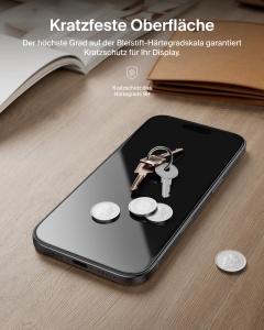 Folie de protectie Belkin InvisiGlass pentru iPhone 17 Pro Max, rezistenta la zgarieturi, 0,29 mm - Img 3
