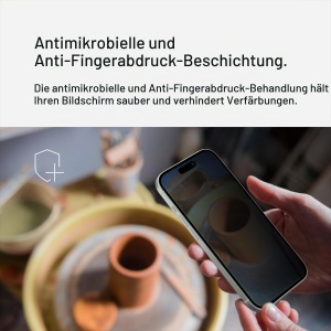 Folie de protectie Belkin TemperedGlass pentru iPhone 15 PlusiPhone 14 Pro Max, antimikrobiala, ultra subtire - Img 6
