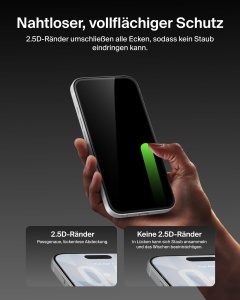 Folie de protectie Belkin UltraGlass 2 pentru iPhone 17 si 16 Pro, 9H, antimagnetica - Img 6