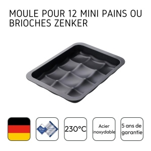 Forma de copt pentru chifle Zenker Black Metallic, 12 locuri, antiaderenta - Img 4