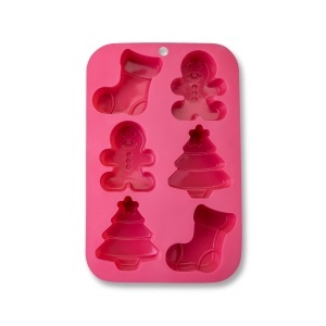 Forma de copt pentru mini prajituri Zenker The Christmas Candy Shop, 6 forme, silicon, 26 x 17 x 3 cm
