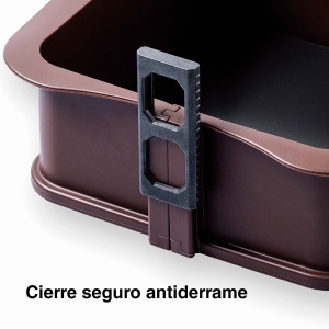 Forma patrata detasabila Lacor 66779 din silicon antiaderent si baza din sticla 18x18x7 cm maro - Img 5
